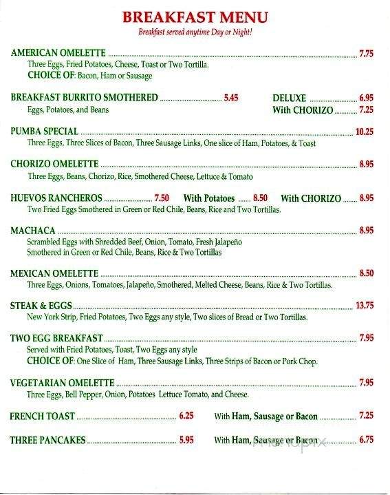 Gregorio's - Lakewood, CO menu_pic