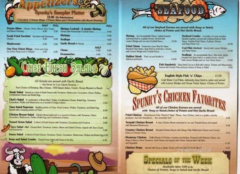 Tony's Spunky Steer - Chino, CA menu_pic
