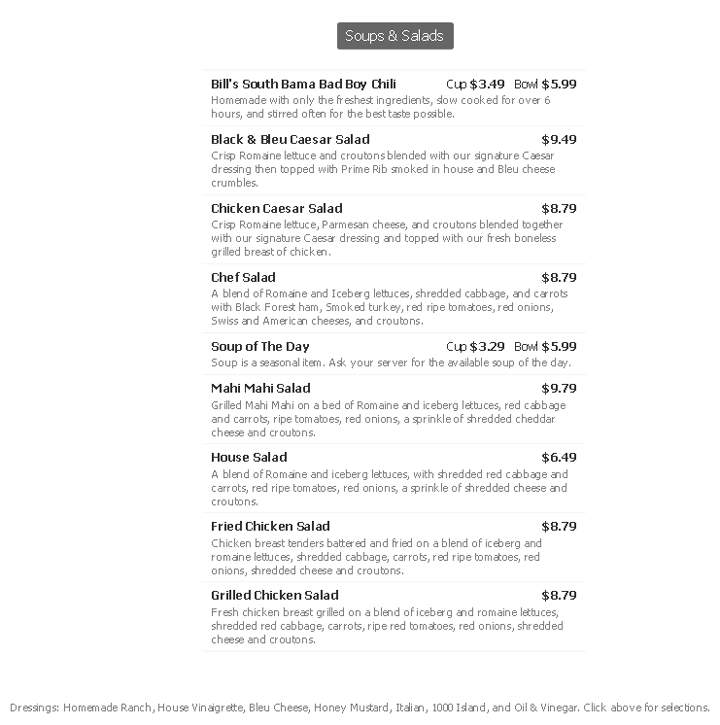 Wilhagan's Of Tuscaloosa - Tuscaloosa, AL menu_pic
