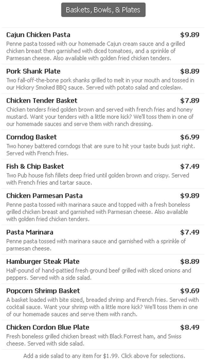 Wilhagan's Of Tuscaloosa - Tuscaloosa, AL menu_pic