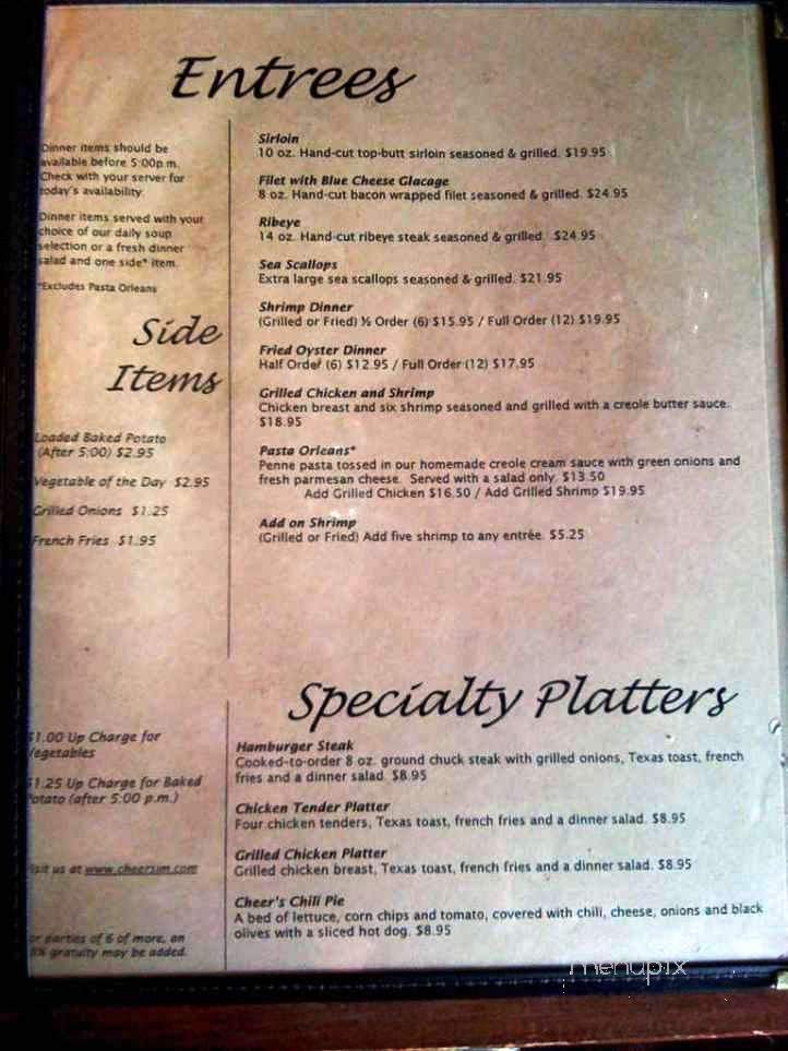 Cheers In Maumelle - Maumelle, AR menu_pic