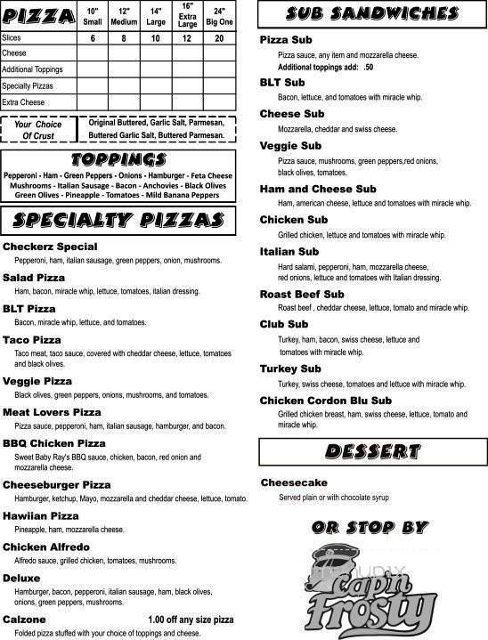 Checkerz Pizza - Pinckney, MI menu_pic