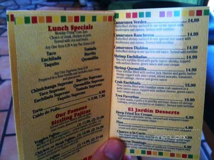 El Jardin Fine Mexican Restaurant - Elk Grove, CA menu_pic