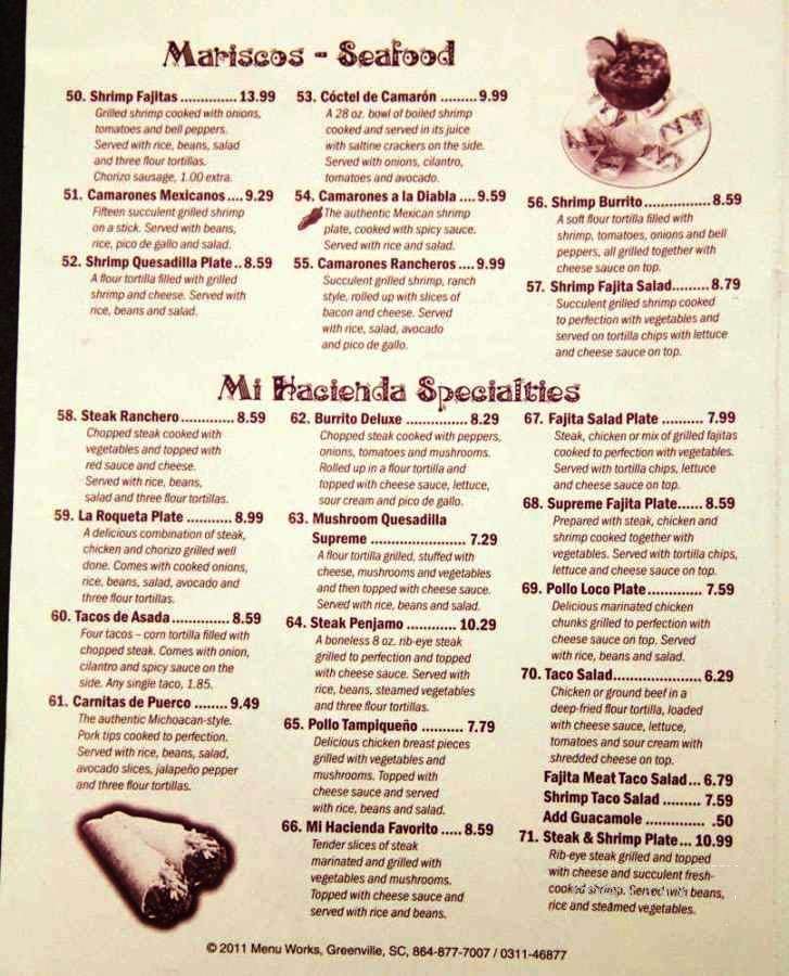 Mi Hacienda Mexican Restaurant - Decatur, AL menu_pic