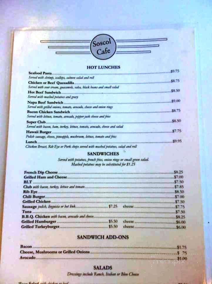 Soscol Cafe - Napa, CA menu_pic