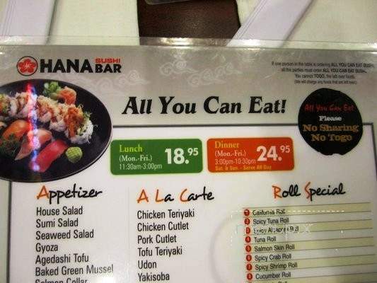 Sushi Hana Bar - Northridge, CA menu_pic