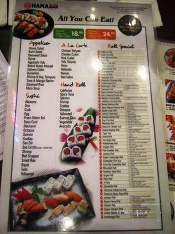 Sushi Hana Bar - Northridge, CA menu_pic