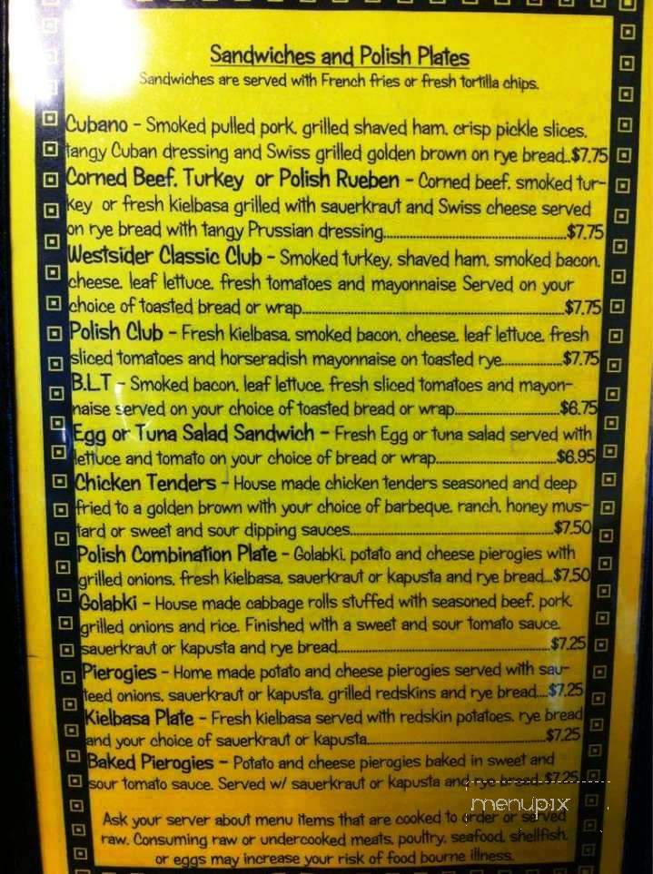 The Westsider Cafe - Grand Rapids, MI menu_pic