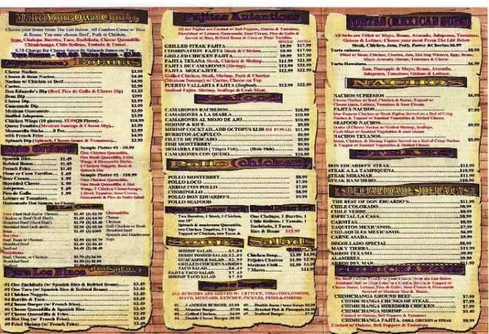 Don Eduardo's - Kingston, TN menu_pic