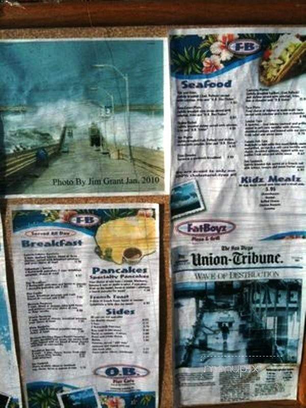 Ocean Beach Pier Cafe - San Diego, CA menu_pic