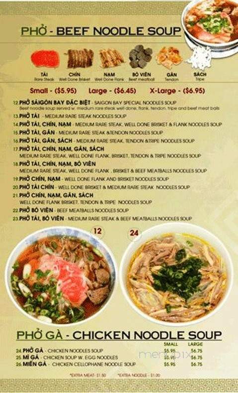 Saigon Bay Restaurant - Sacramento, CA menu_pic
