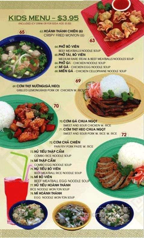 Saigon Bay Restaurant - Sacramento, CA menu_pic