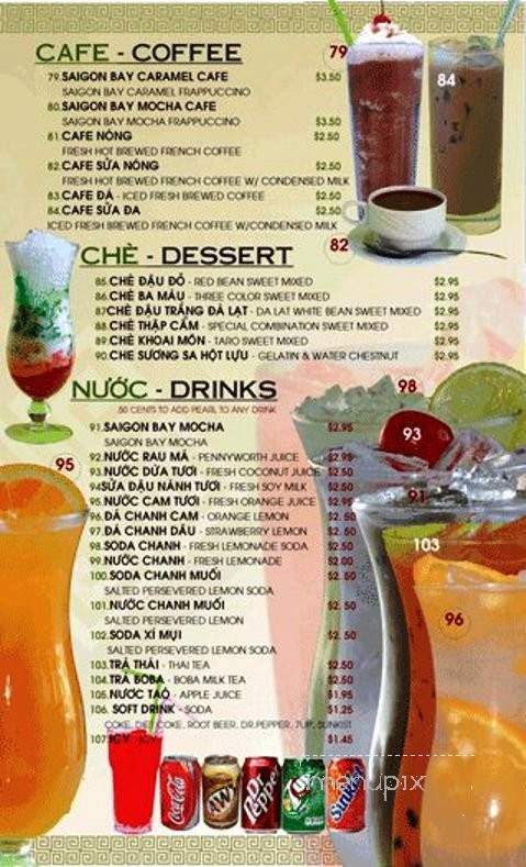 Saigon Bay Restaurant - Sacramento, CA menu_pic