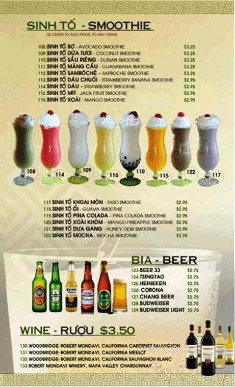 Saigon Bay Restaurant - Sacramento, CA menu_pic