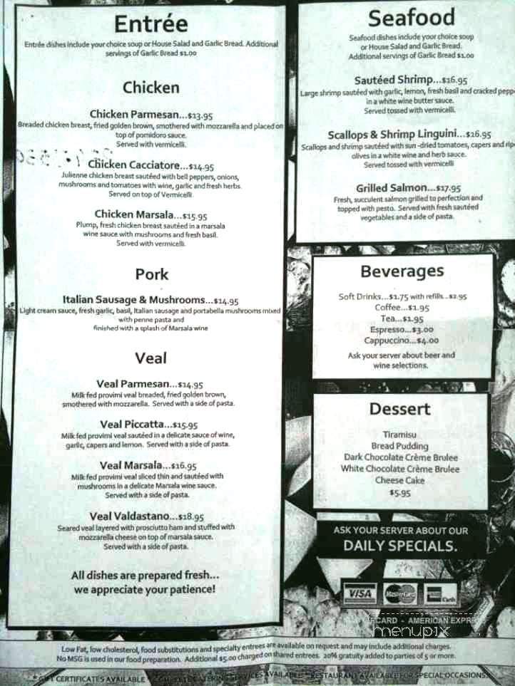 Zaffino's Grapevine Cafe - Sherwood, AR menu_pic