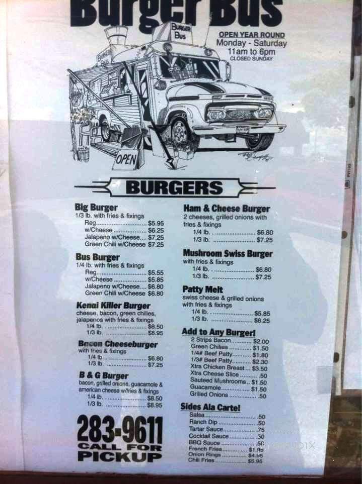 Burger Bus - Kenai, AK menu_pic