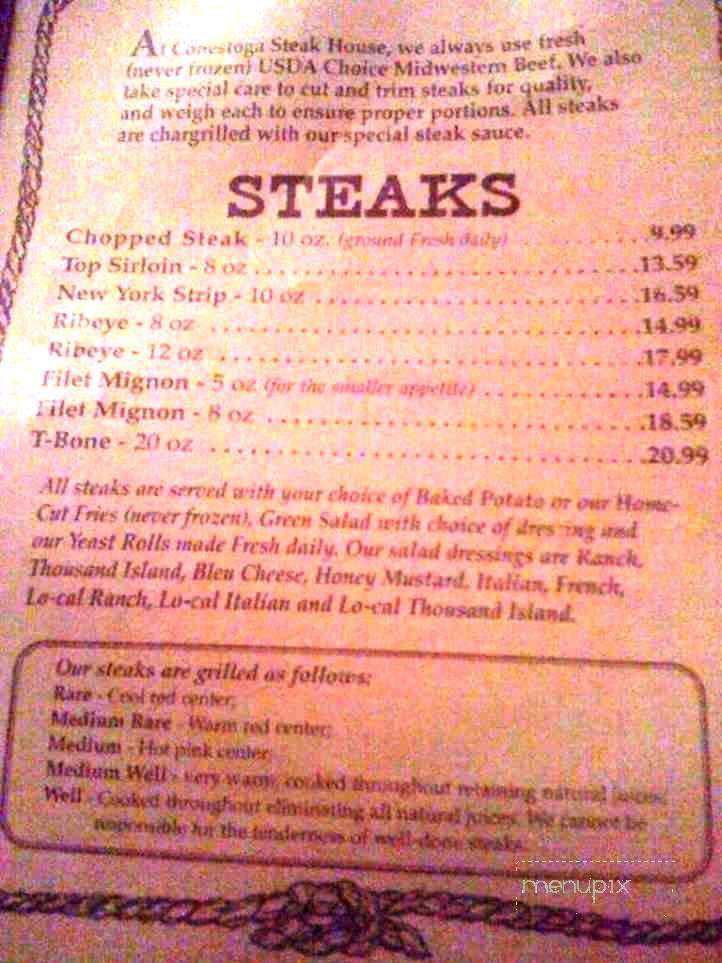 Conestoga Steakhouse - Dothan, AL menu_pic