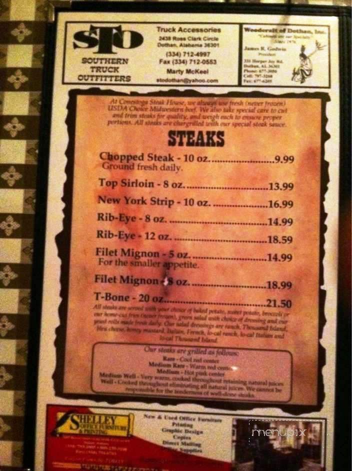 Conestoga Steakhouse - Dothan, AL menu_pic