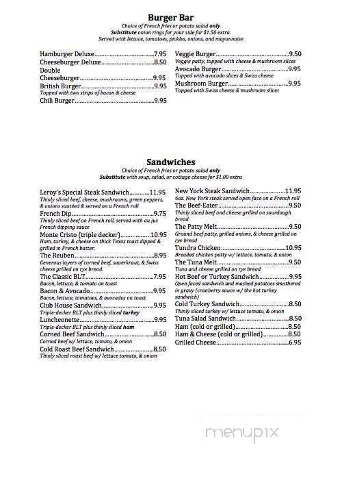 Leroy's Family Restaurant - Anchorage, AK menu_pic
