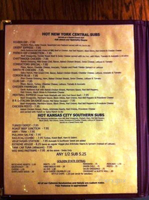 Loose Caboose Cafe - Willits, CA menu_pic