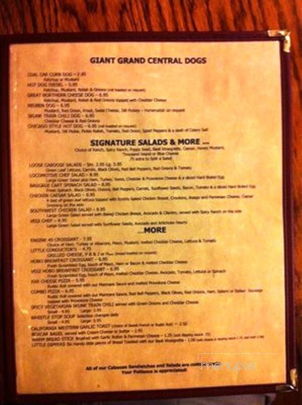 Loose Caboose Cafe - Willits, CA menu_pic