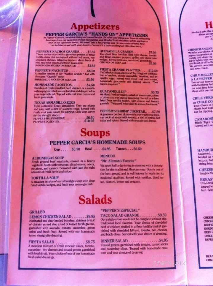 Pepper Garcia's - Santa Maria, CA menu_pic