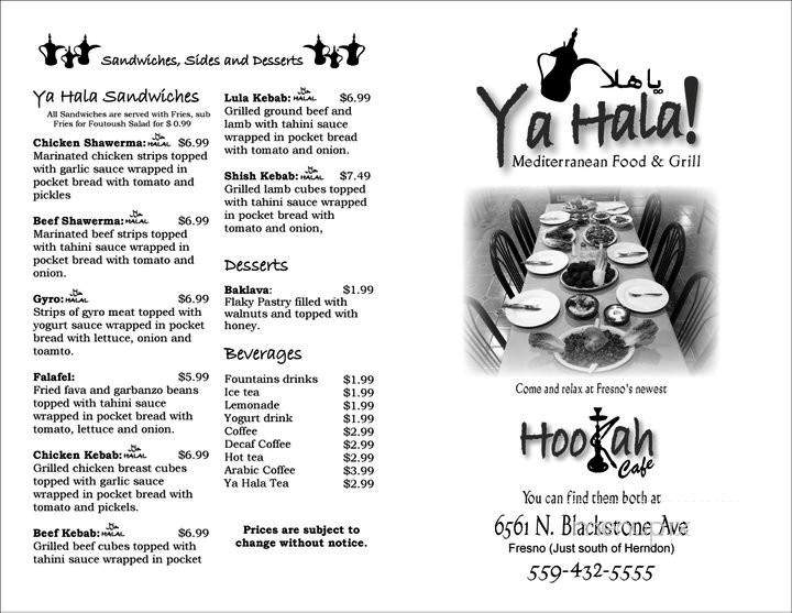 Ya Hala - Fresno, CA menu_pic