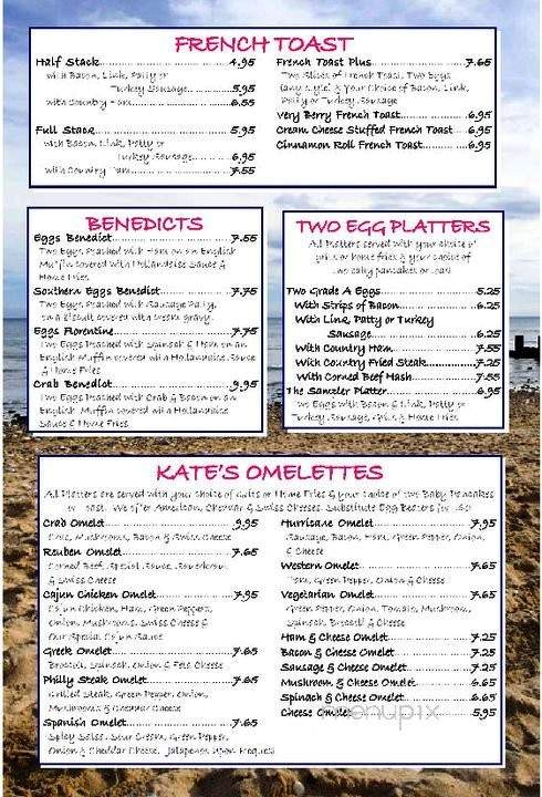 Kate's Pancake House - Carolina Beach, NC menu_pic