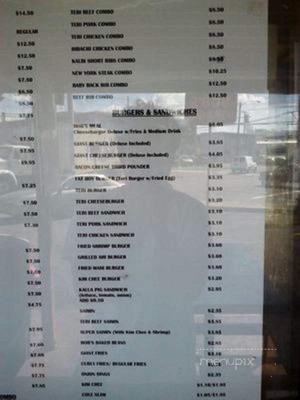 Bob's Bar-B-Que - Honolulu, HI menu_pic