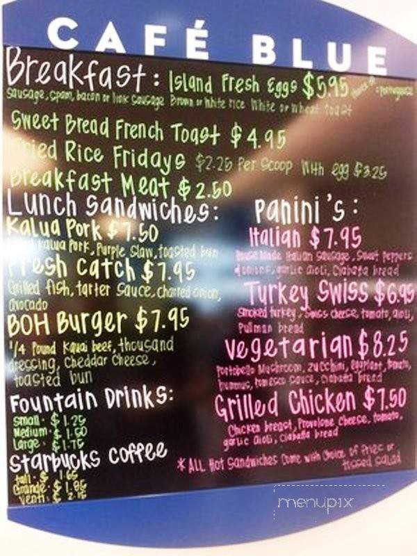 Cafe Blue Inc - Honolulu, HI menu_pic