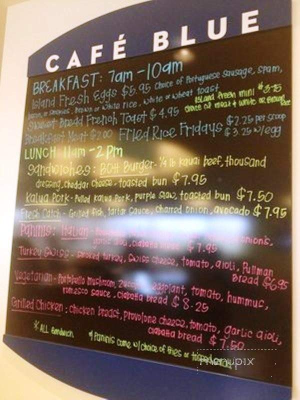Cafe Blue Inc - Honolulu, HI menu_pic