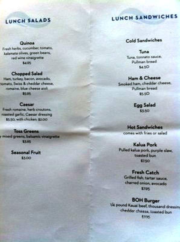 Cafe Blue Inc - Honolulu, HI menu_pic