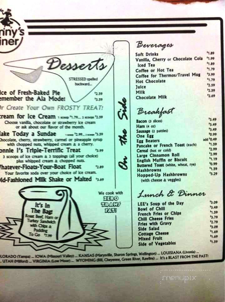 Penny's Diner - Cheyenne, WY menu_pic