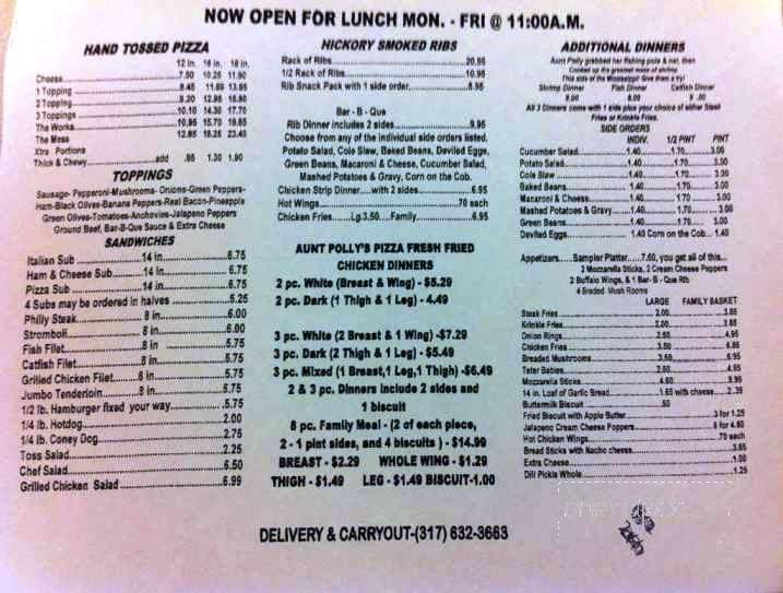 Aunt Polly's - Indianapolis, IN menu_pic