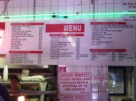 Laredo Taqueria - Houston, TX menu_pic
