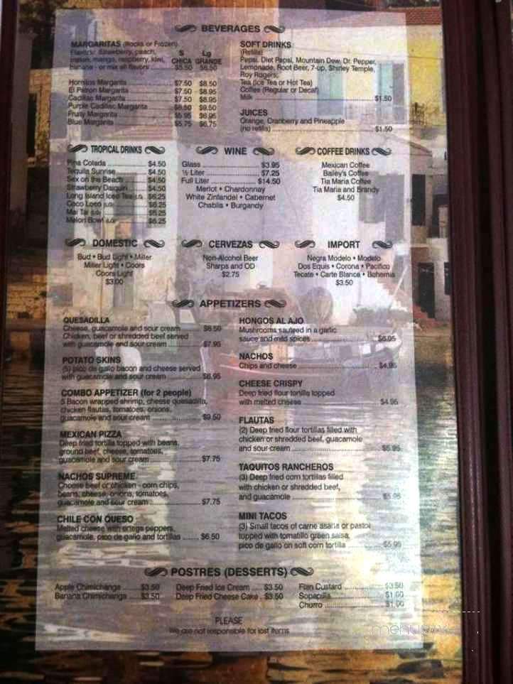 Los Corrales - Pinetop, AZ menu_pic
