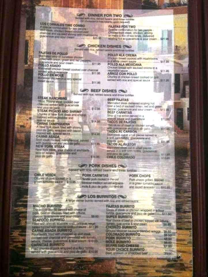 Los Corrales - Pinetop, AZ menu_pic