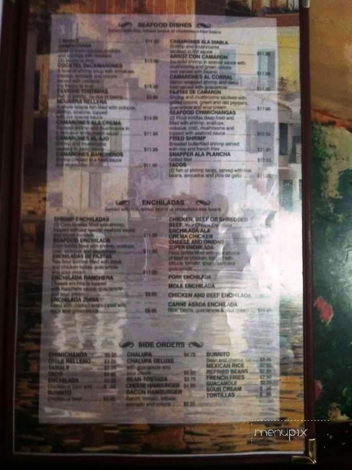 Los Corrales - Pinetop, AZ menu_pic