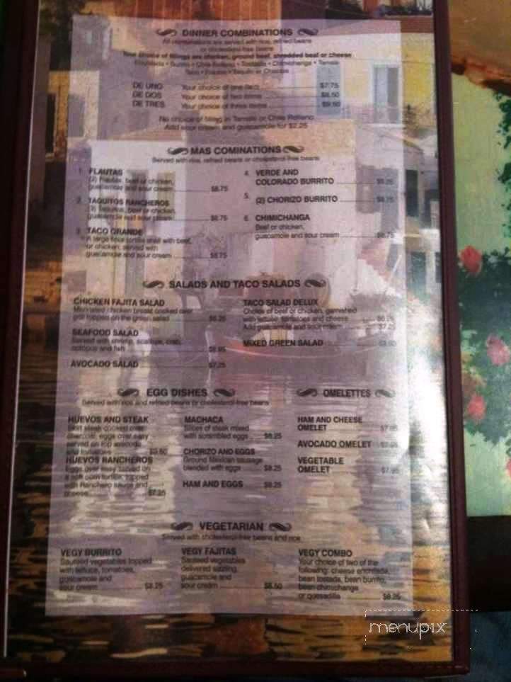 Los Corrales - Pinetop, AZ menu_pic
