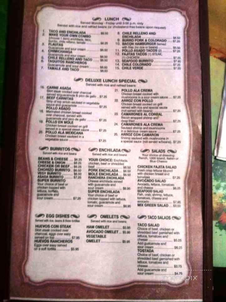 Los Corrales - Pinetop, AZ menu_pic