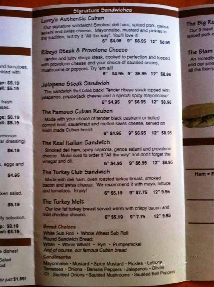 Larry's Deli & Express Food - Land O'Lakes, FL menu_pic