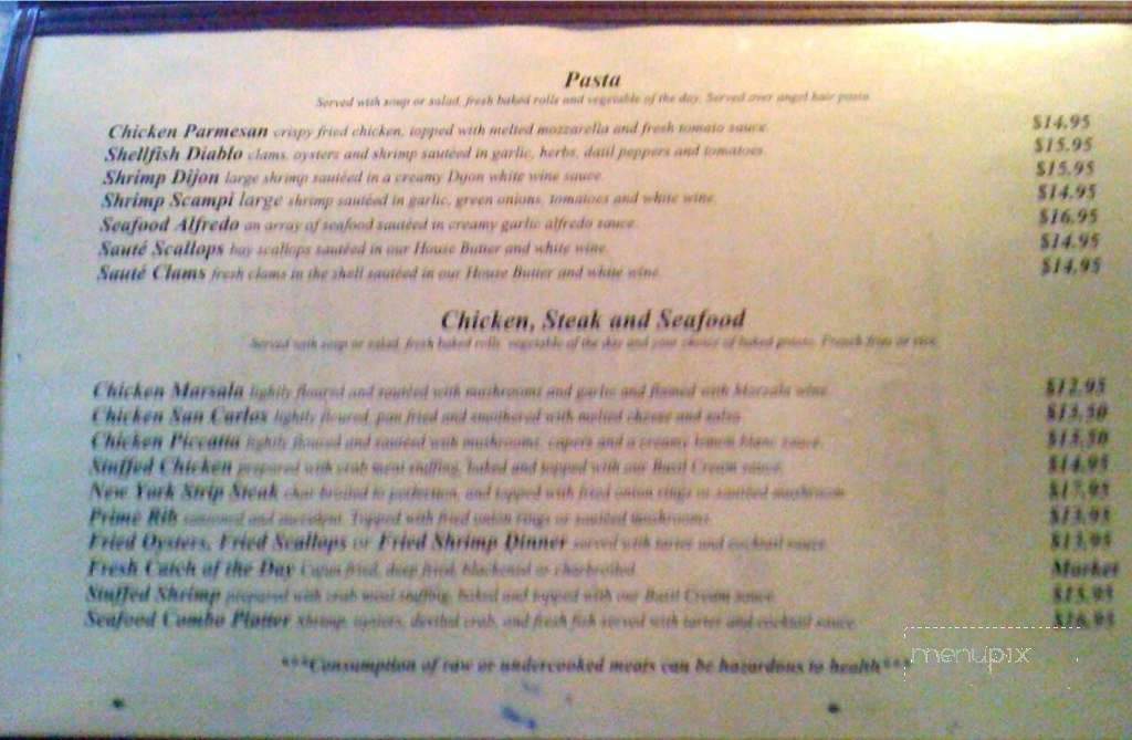 Dune's Cracker House - St Augustine, FL menu_pic
