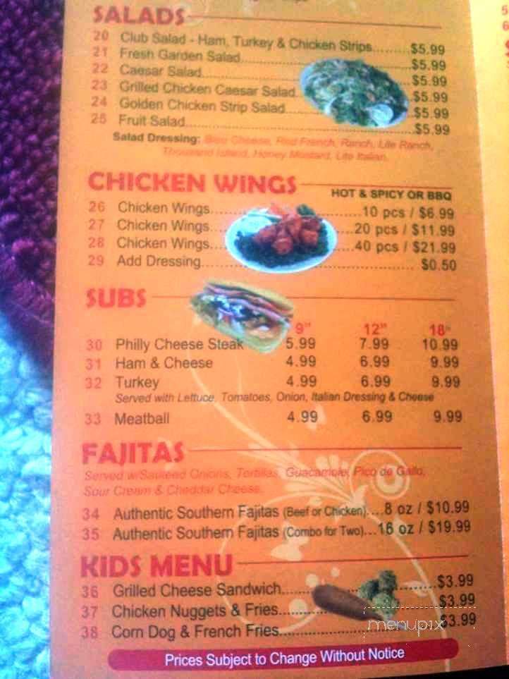 Sunset Steaks & More - Grand Prairie, TX menu_pic