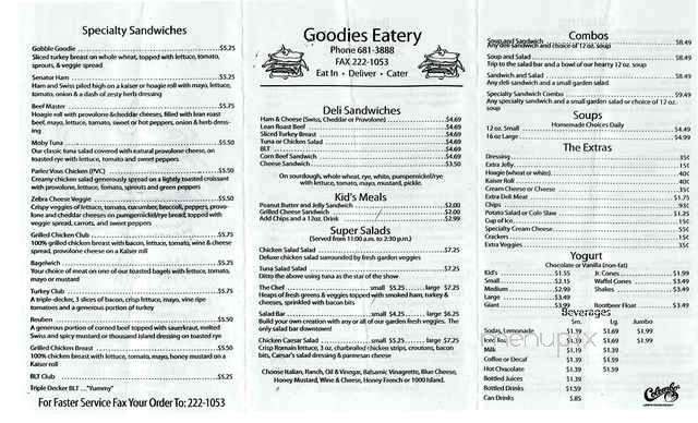 Goodies Eatery - Tallahassee, FL menu_pic
