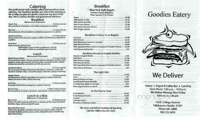 Goodies Eatery - Tallahassee, FL menu_pic