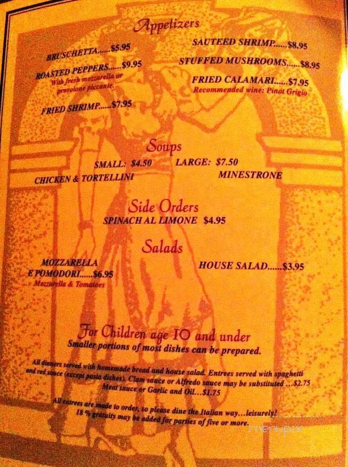Sorrento Italian Restaurant - Jacksonville, FL menu_pic