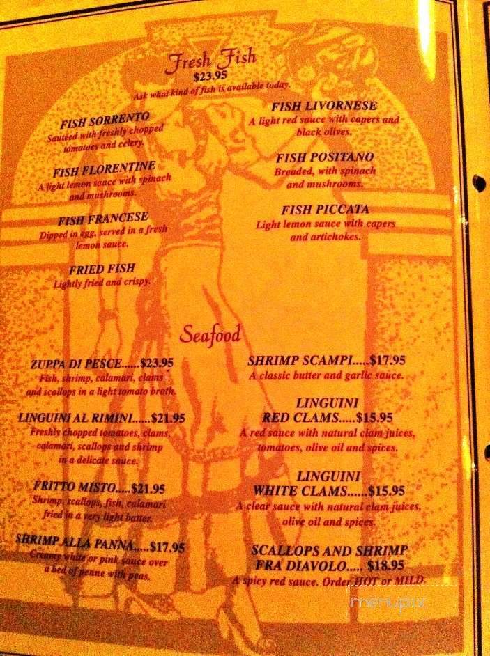 Menu of Sorrento Italian Restaurant in Jacksonville, FL 32217