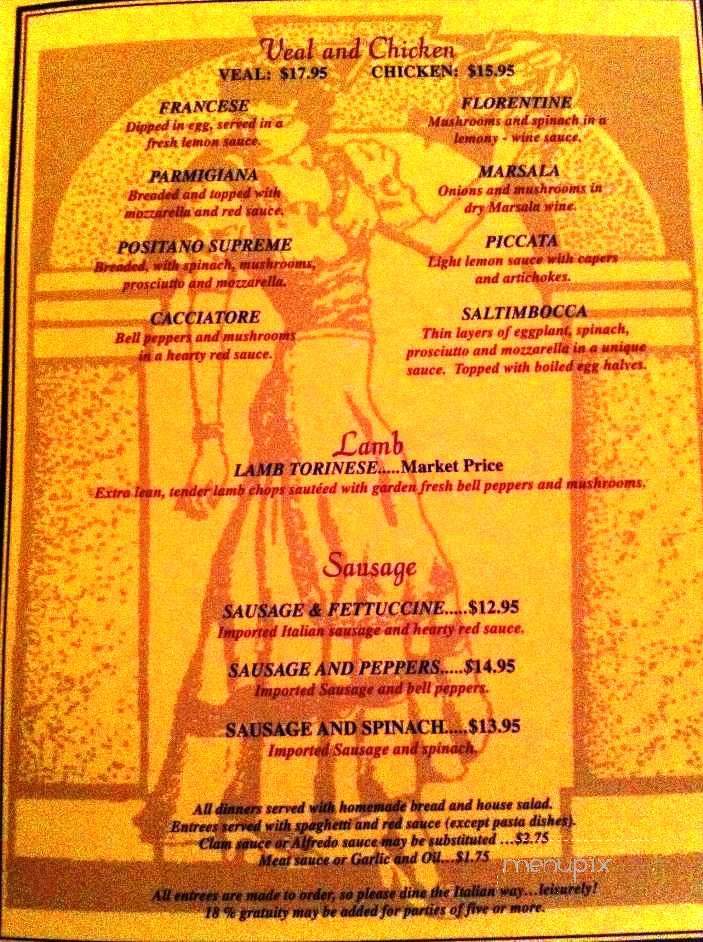 Sorrento Italian Restaurant - Jacksonville, FL menu_pic