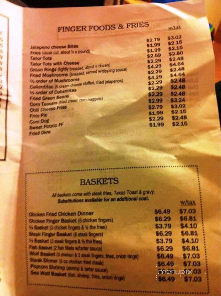 Wolf's Hamburger - Houston, TX menu_pic