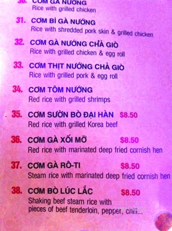 Pho Bac Restaurant - Richardson, TX menu_pic